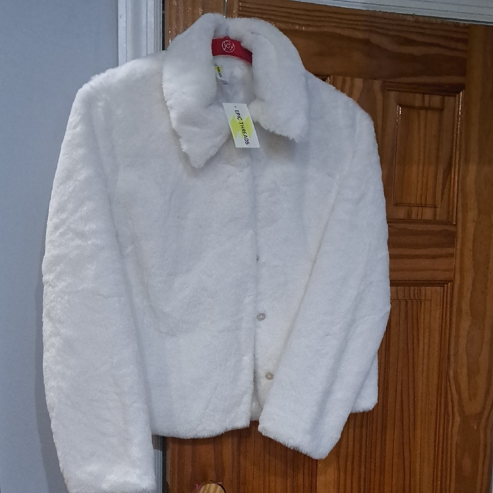 Epic Threads Cream Kids Fuzzy Jacket